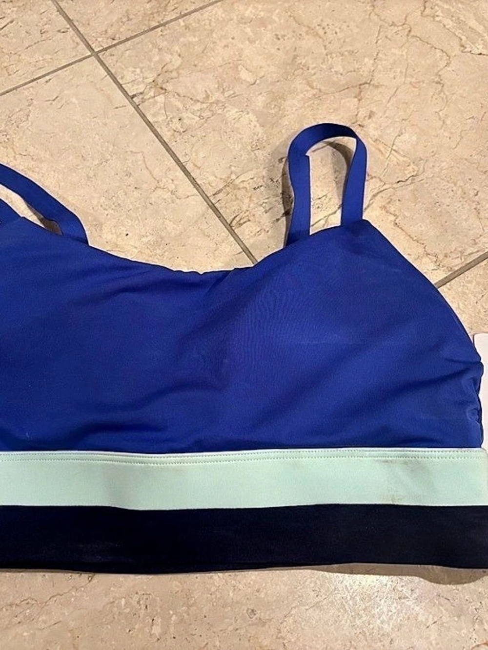 Athleta Coastline Bikini Top Bikini Top in Blue & Green Size Small D/DD NWT